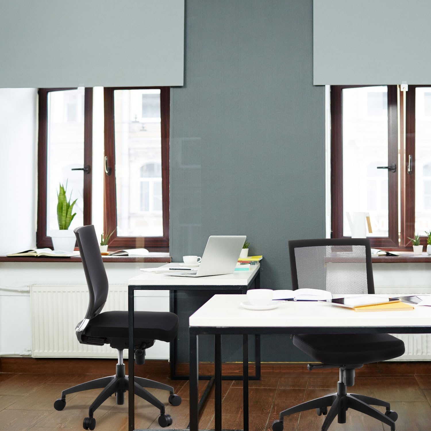 Detalle 2 de HJH Office 657210: Sedia da Ufficio Ergonomica, senza braccioli, tessuto nero