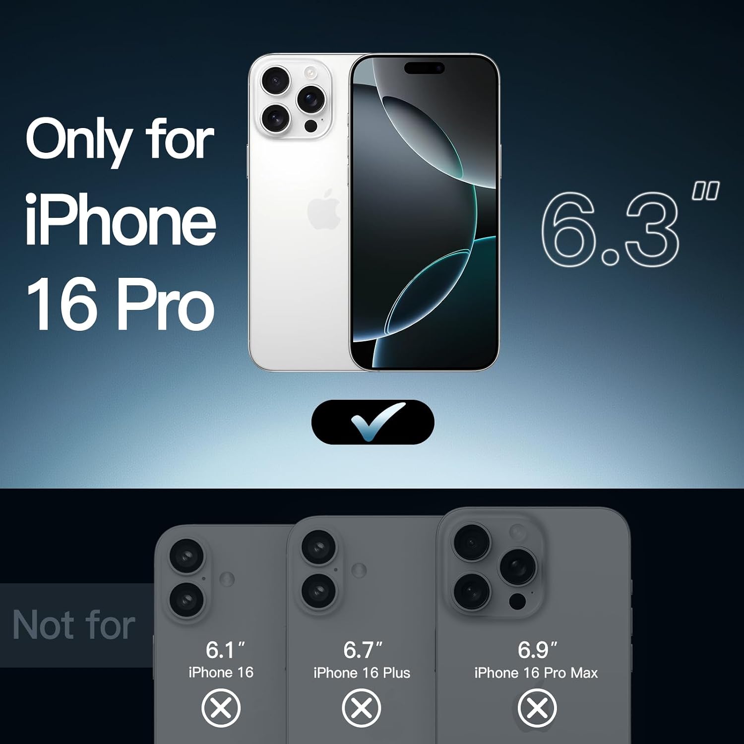 Detalle 2 de JETech Case for iPhone 16 Pro 6.3-Inch Clear