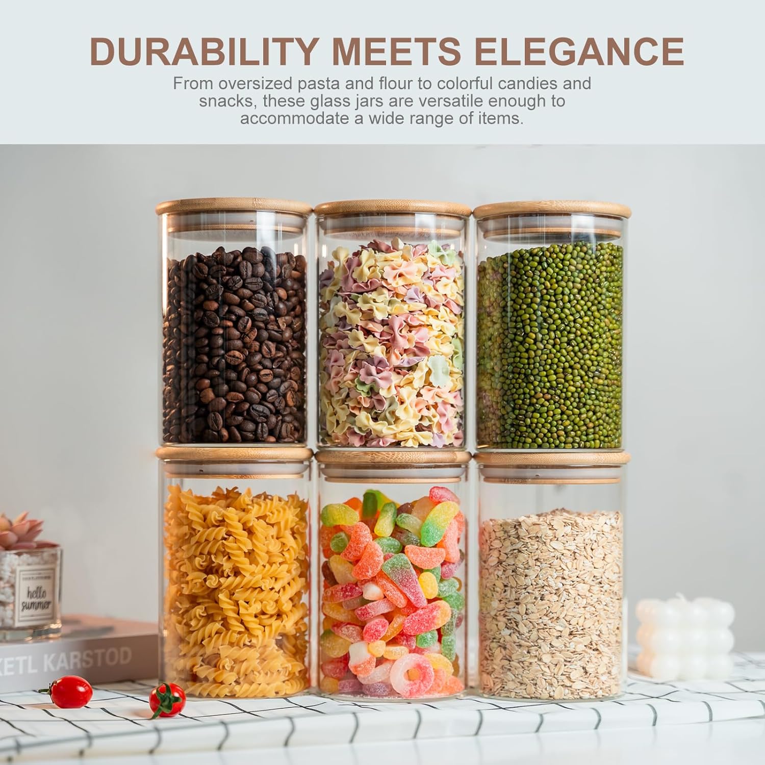 Thumbnail 4 de Liuruiyu Glass Food Storage Jars 6-Pack, 37oz each