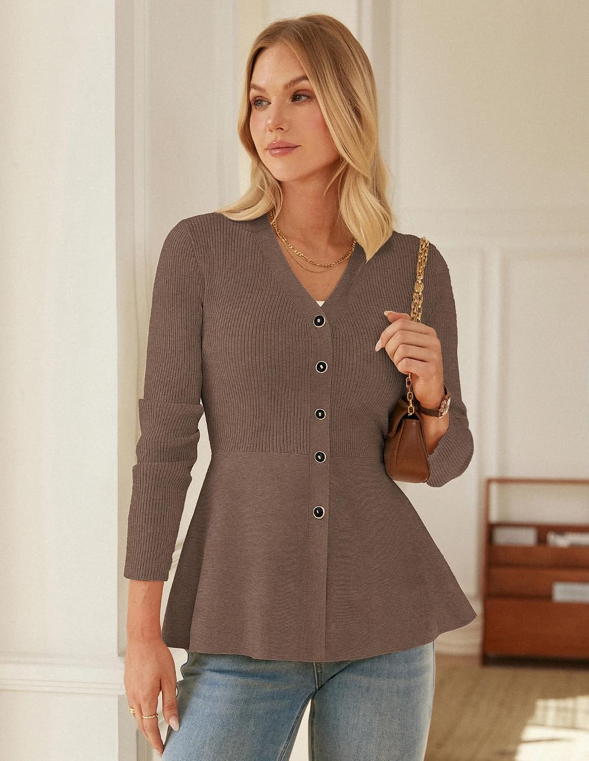 Detalle 2 de GRACE KARIN Long Sleeve Cardigan Sweater for Women