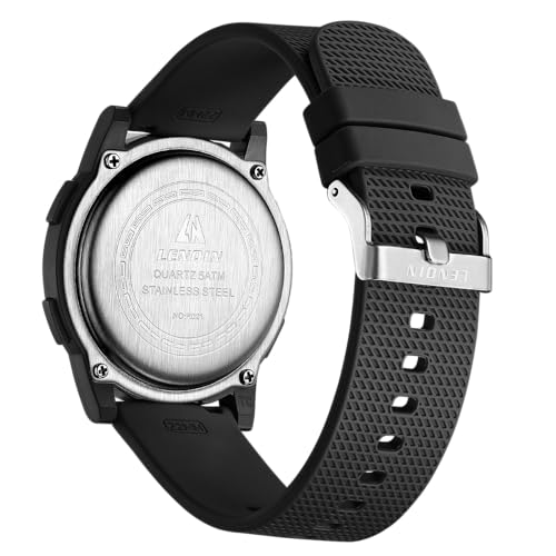 Detalle 2 de HANPOSH Reloj Hombre: Impermeable, Cuarzo Analógico, LED y Correa de Silicona