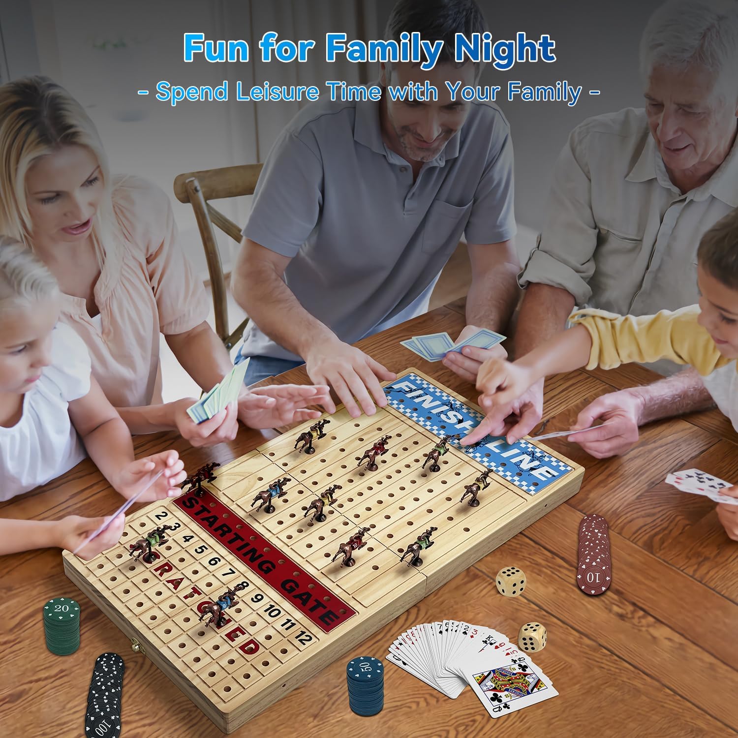 Thumbnail 6 de Large 23-inch Horse Racing Board Game with 11 Horses 🎲