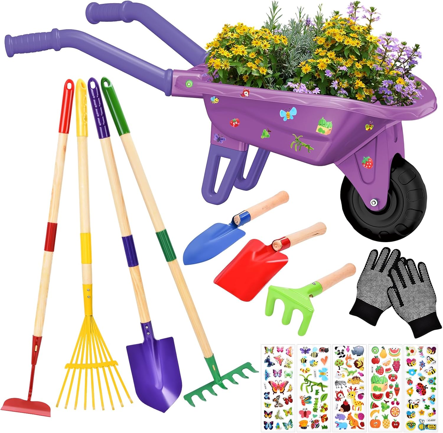 Thumbnail 6 de JONRRYIN Carriola per bambini con set giardinaggio (14 pezzi) e guanti in dotazione