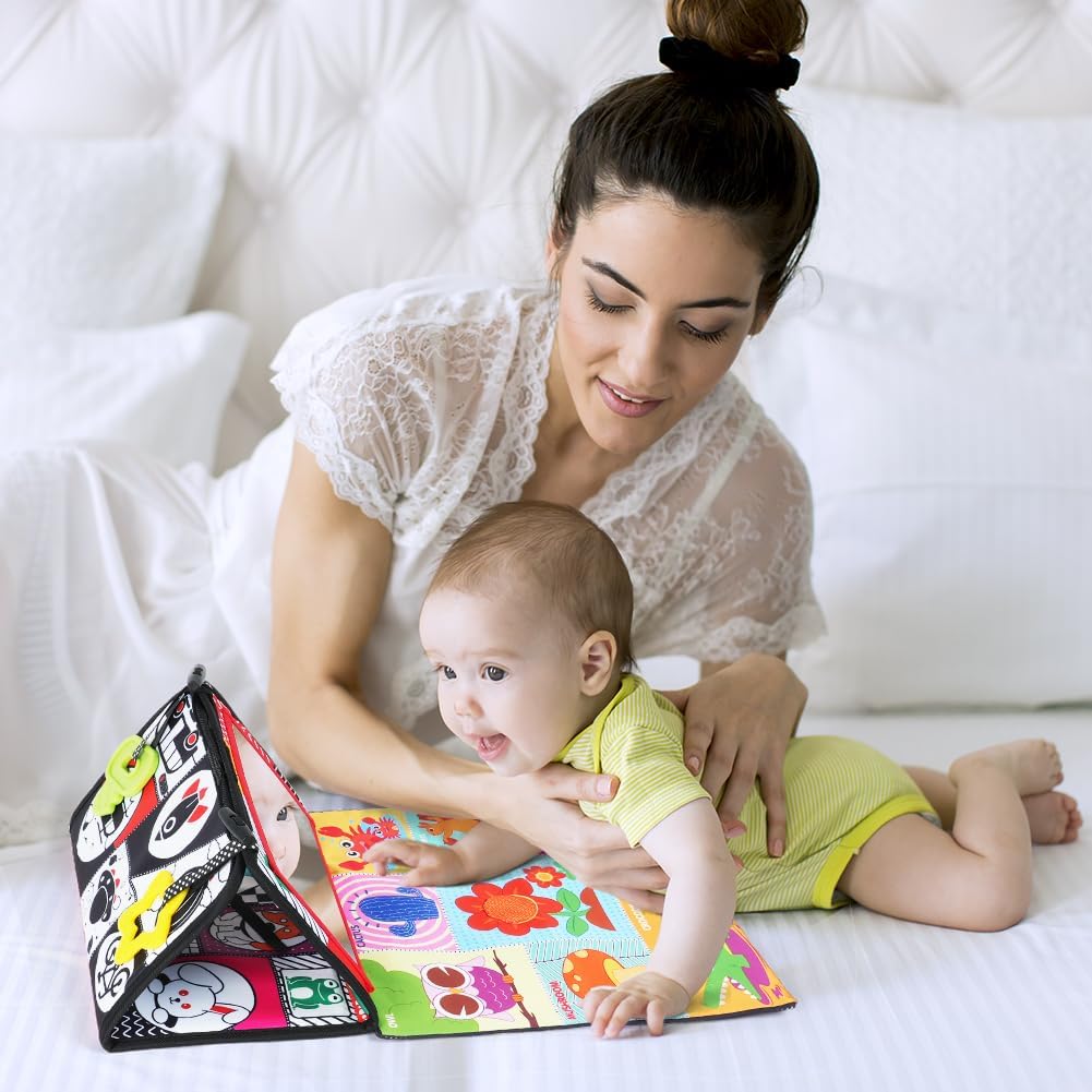 Thumbnail 6 de Aolso Giochi Montessori Libro di Stoffa con Specchio per Neonato 0-12 Mesi (tummy time e stimoli visivi)