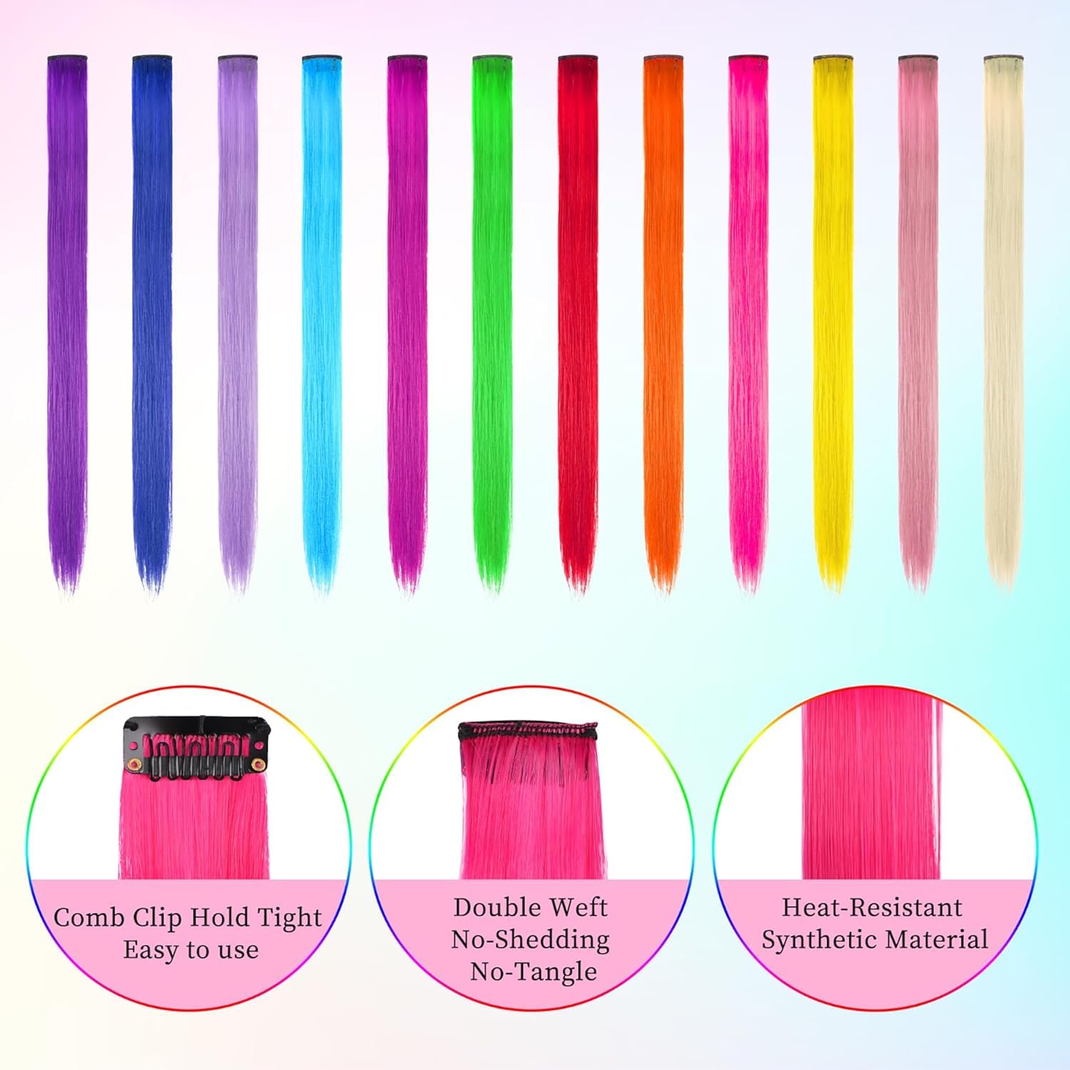 Thumbnail 1 de Colored Clip-In Hair Extensions 20 inch