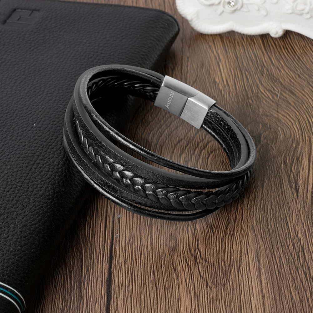 Thumbnail 4 de Aucuu Pulsera de Cuero Trenzado 21 cm