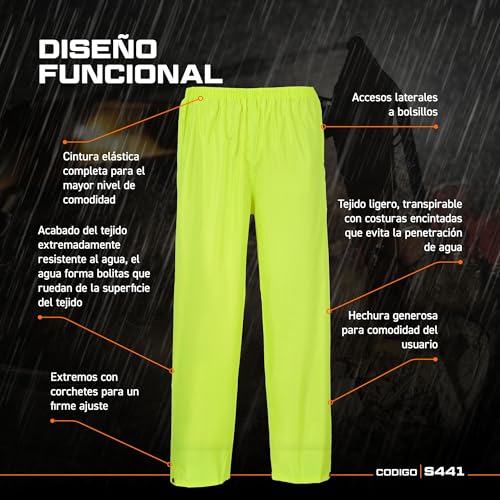 Detalle 2 de Portwest Pantalon de Pluie Unisex Classic jaune, XXXL ⚙