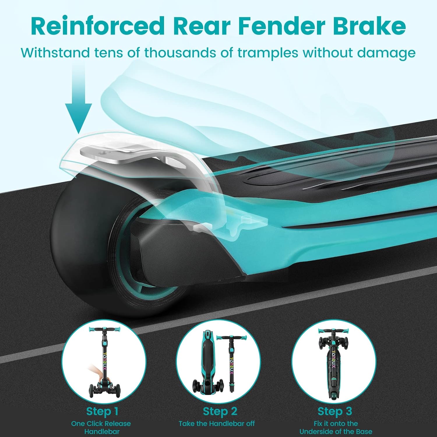 Thumbnail 4 de TONBUX Kids Scooter (Ages 3–12) with 4 Adjustable Heights, Light-Up 3 Wheels