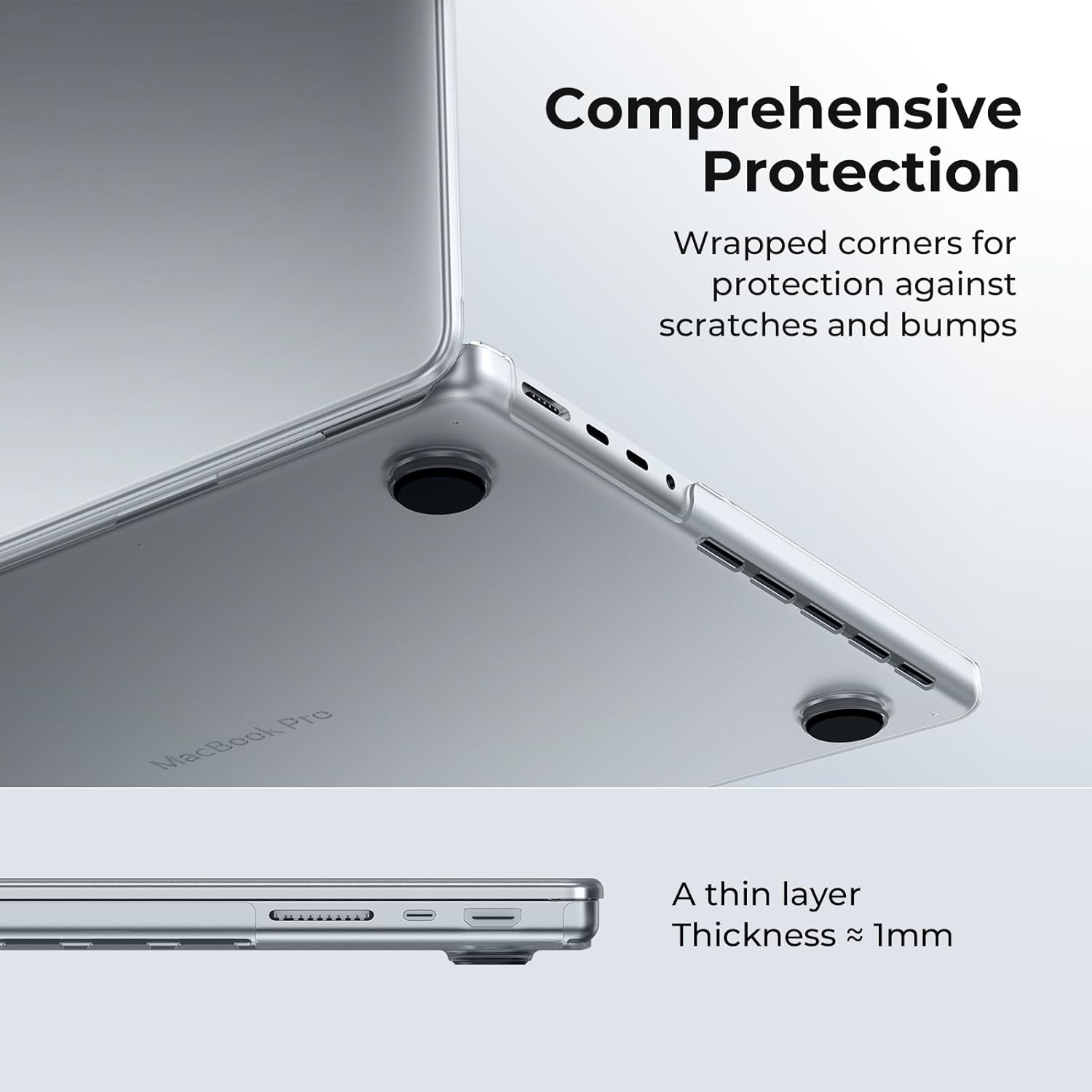 Thumbnail 3 de EooCoo Frost Clear Ultra-Thin Hard Shell Case for MacBook Pro 14-inch (M1–M5, 2021–2026) Pro/Max