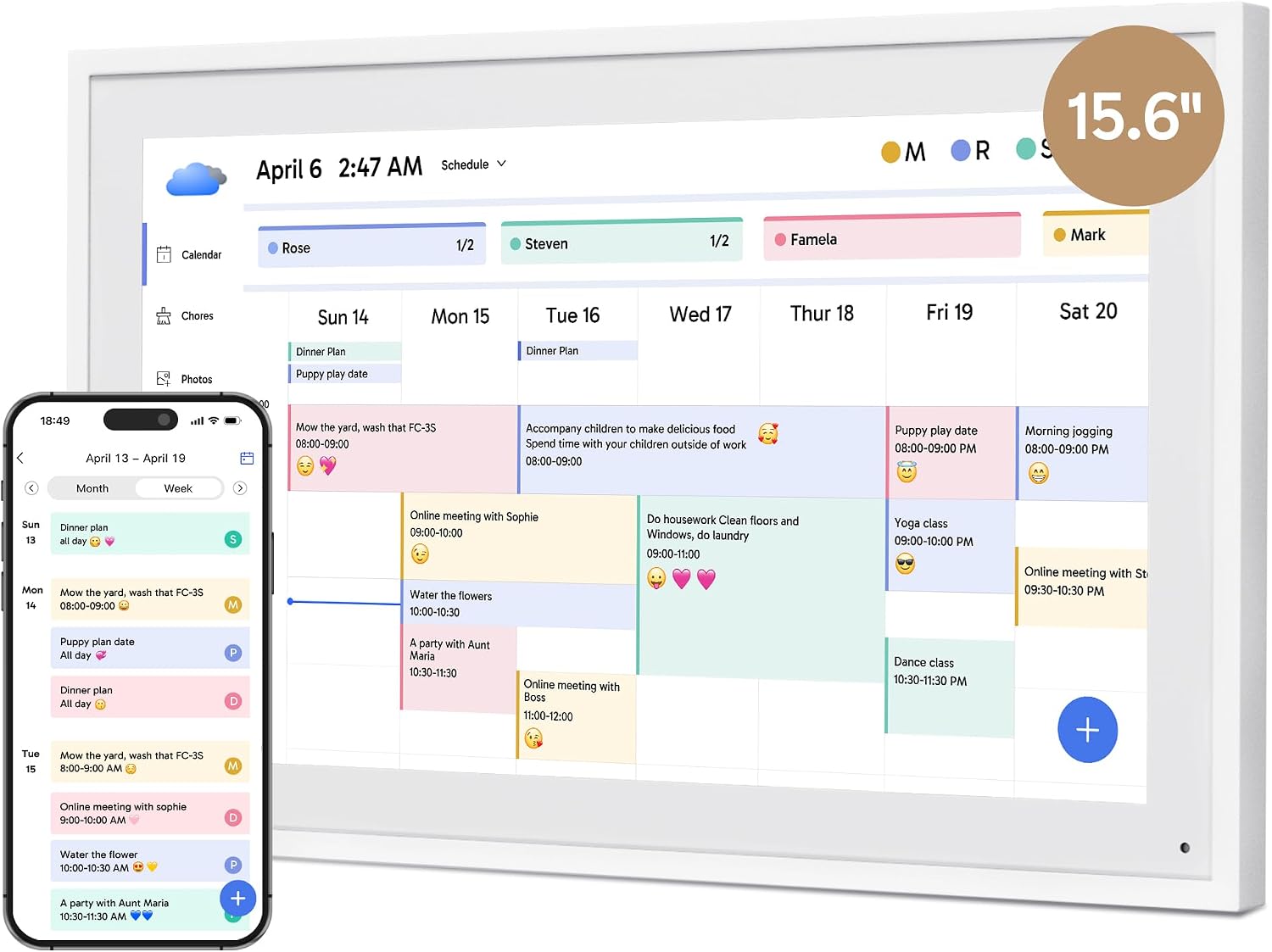 Detalle de Dragon Touch Calendario Digitale 15,6" Touch Screen 📅