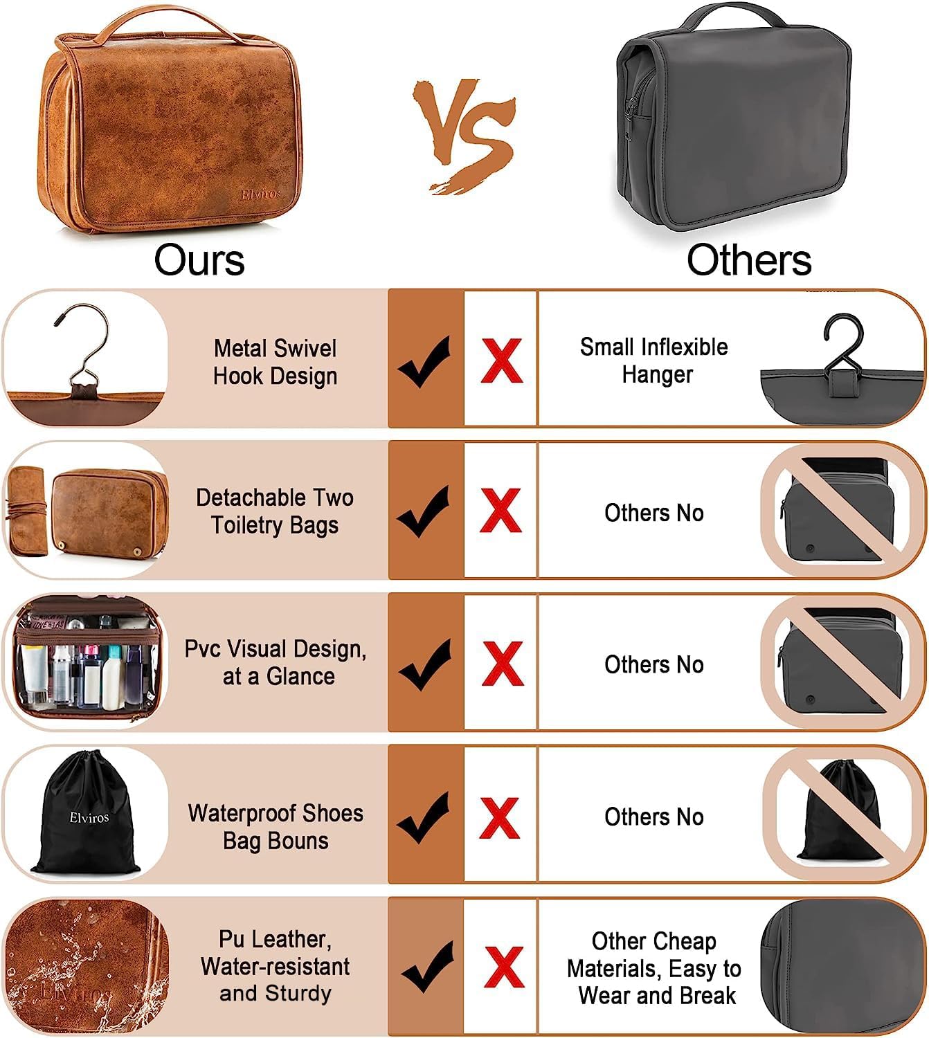 Thumbnail 4 de Elviros Hanging Toiletry Bag, 3-in-1