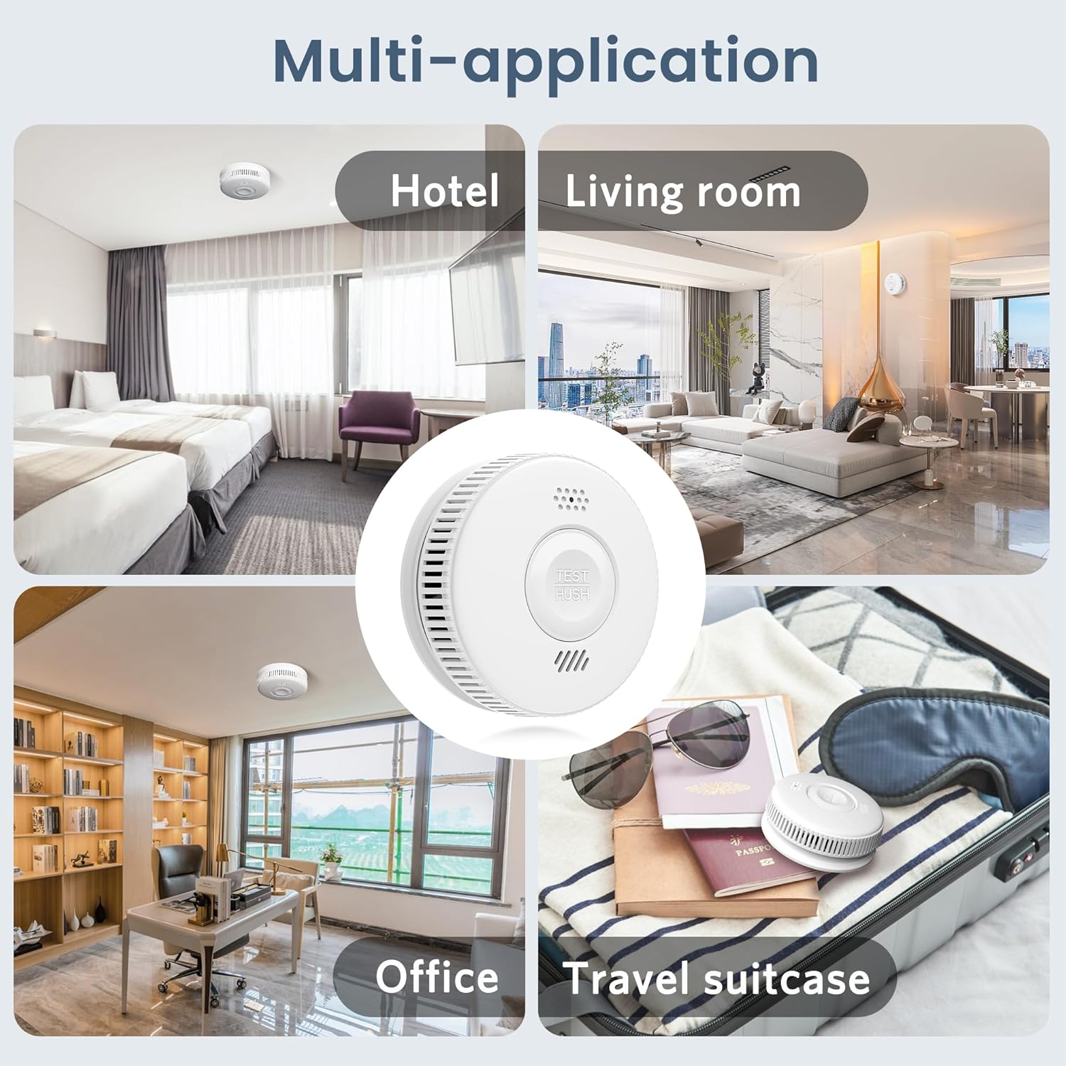 Thumbnail 6 de Smoke Alarm for Home, 2-Pack with 10-Year Battery and Large Test/Silence Button