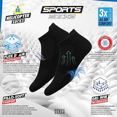 Detalle de SOXCO Socquettes de sport basses noires, taille 47-50, lot de 10 paires