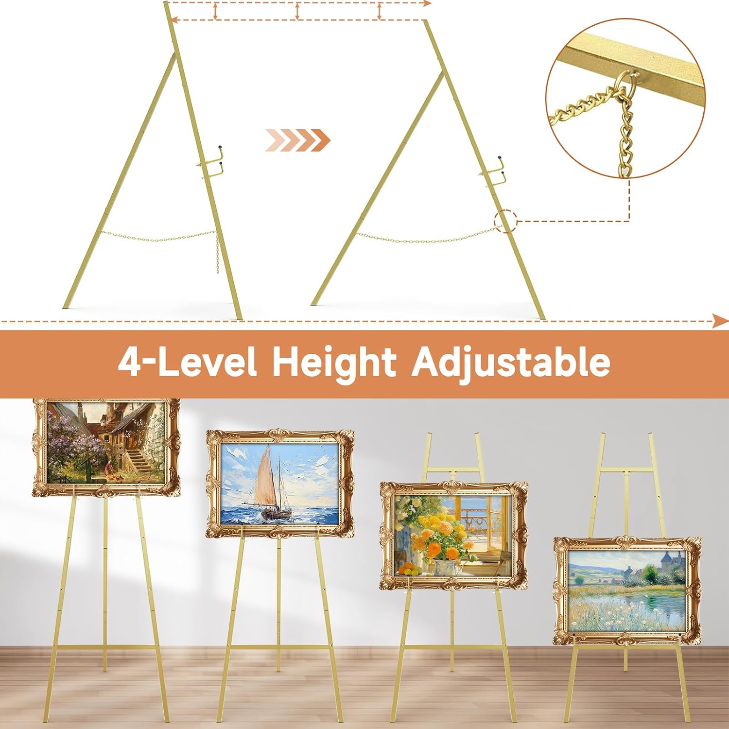 Detalle 1 de Gold Easel Stand