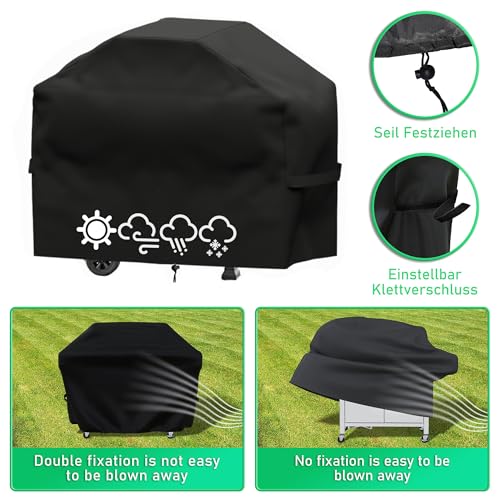 Detalle de Jemkgeik Copertura Barbecue da Esterno 145x61x117 cm: protezione impermeabile per tutte le stagioni