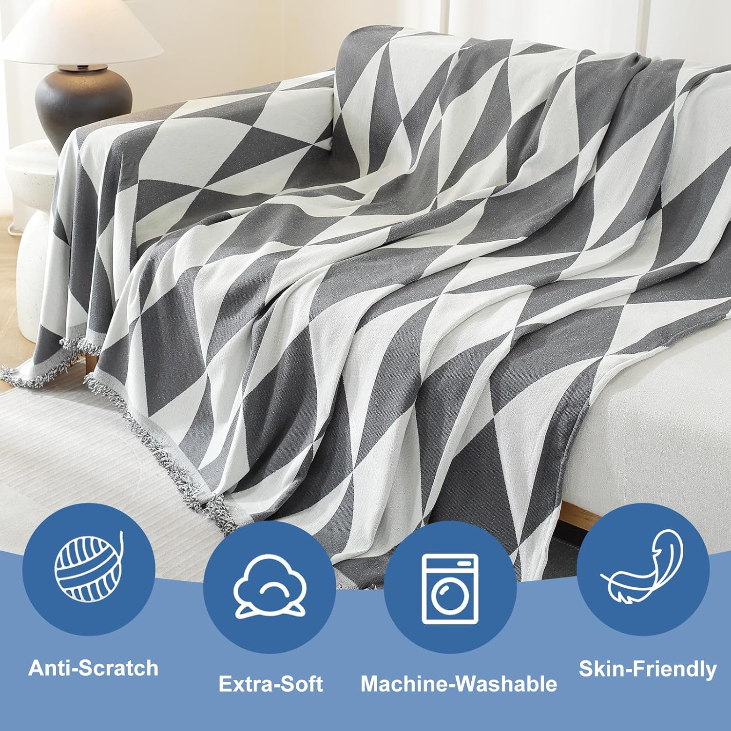 Thumbnail 3 de Ystyle Telo Copridivano 4 Posti 180x380 cm — Copridivano Universale Quattro Stagioni Grigio Scuro
