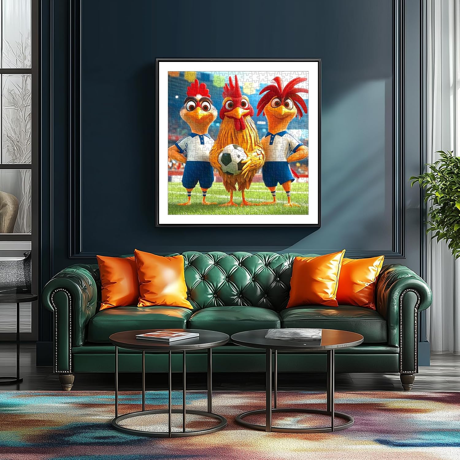 Detalle 2 de Blueforest BFJIUJIU-00788 500-Piece Soccer Rooster Puzzle with Matte Finish
