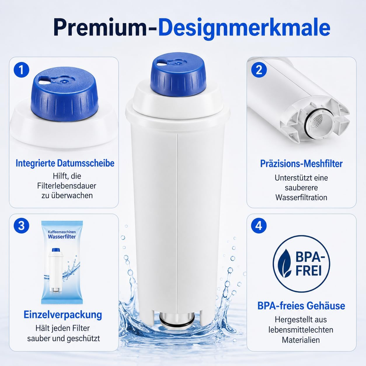 Thumbnail 6 de Molifal Wasserfilter für Delonghi Kaffeevollautomaten 6-Stück