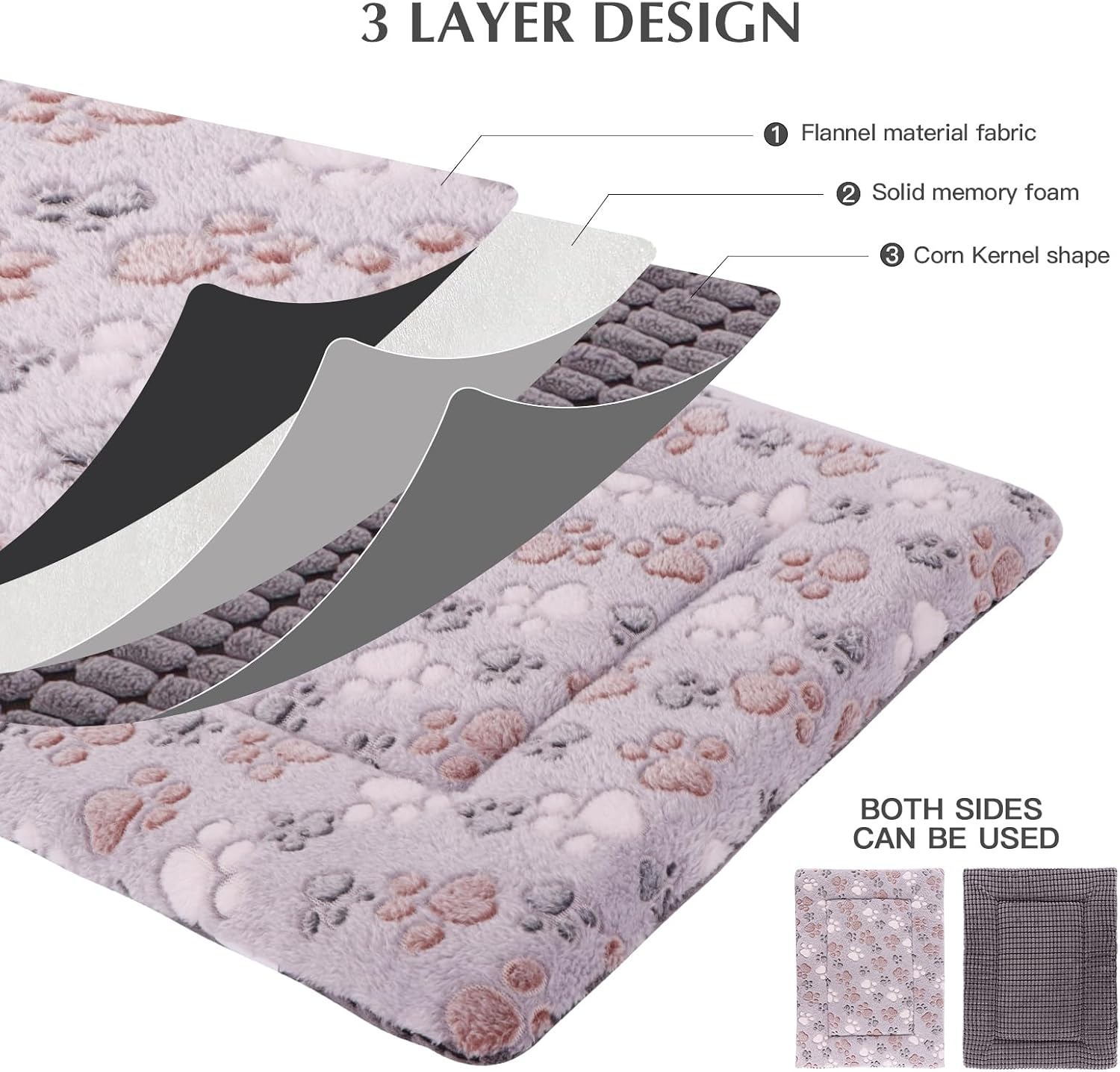 Detalle de BVAGSS Orthopädisches Hundebett 60×45×4 cm