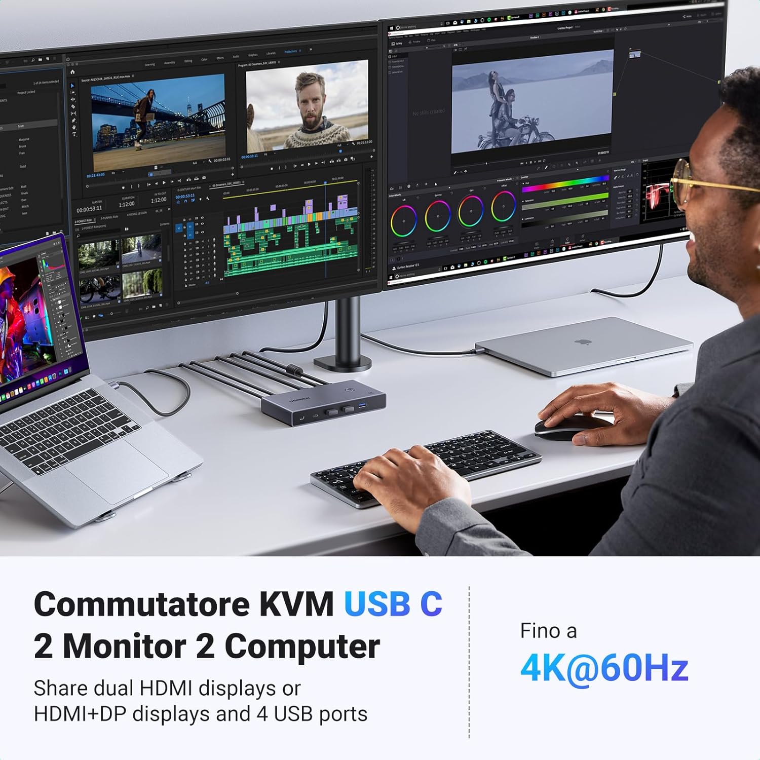 Thumbnail 1 de UGREEN Switch KVM HDMI 2.0 2x2 4K