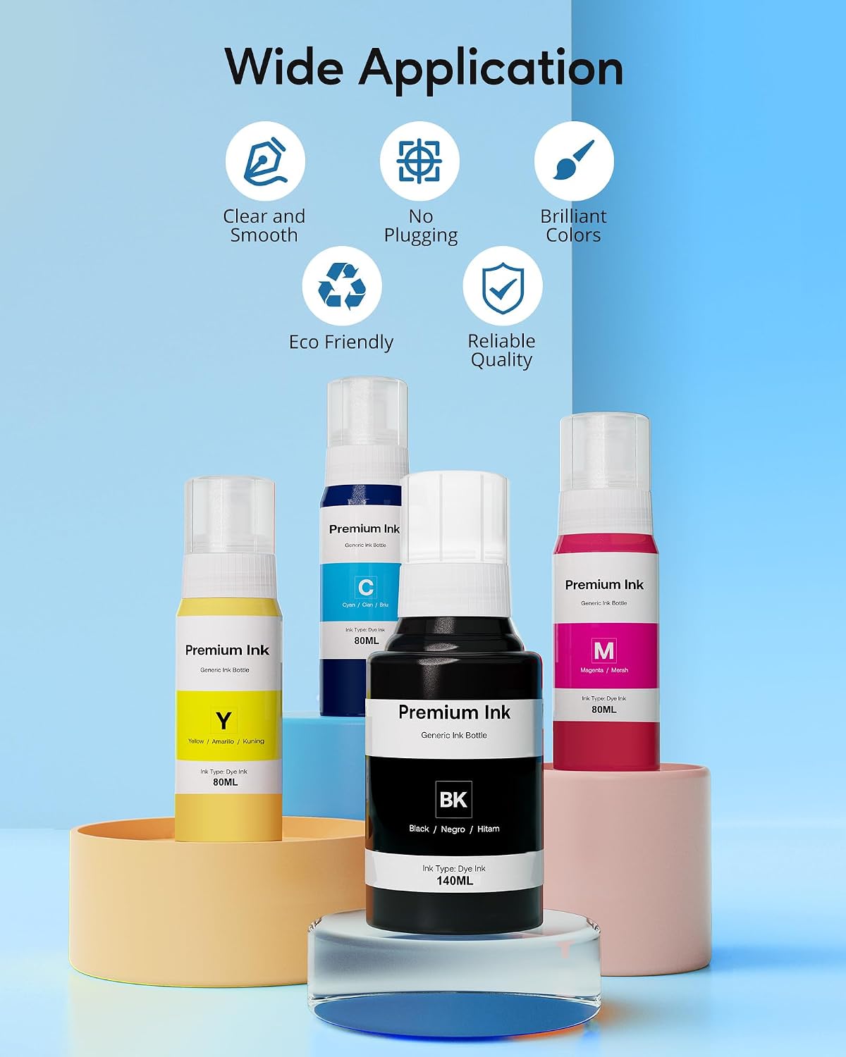 Detalle 2 de CEEBOO CB502INK-5P Epson 502-Compatible Ink Refill Bottles, 5-Pack