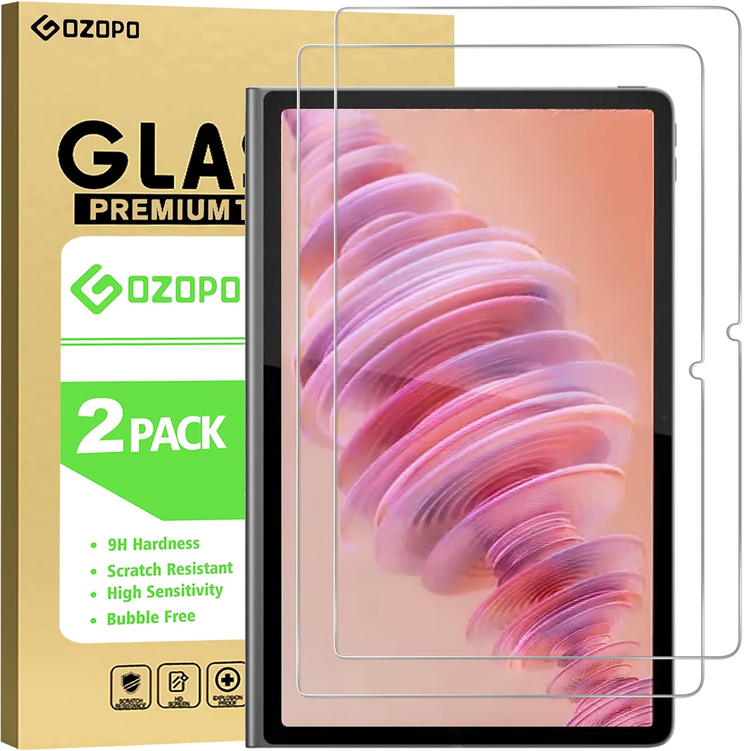 Detalle de GOZOPO Schutzfolie für Lenovo Tab Plus (2024) 11,5 Zoll – 2 Stück, 9H, blasenfrei