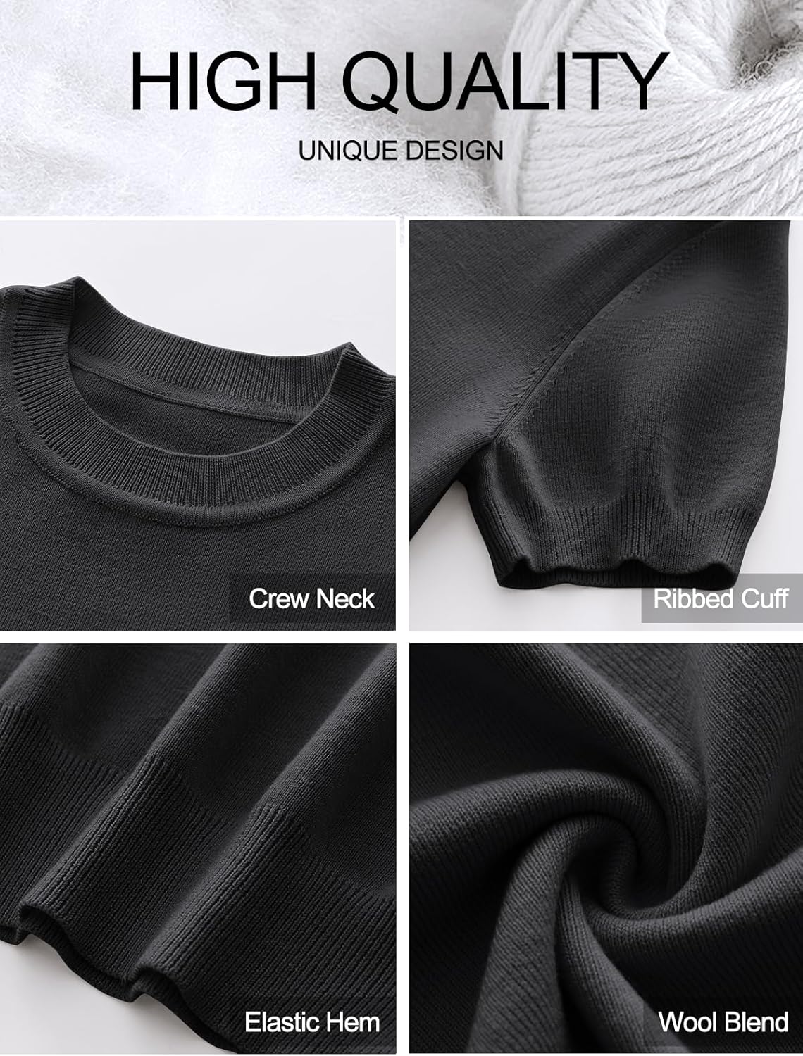 Thumbnail 5 de ANRABESS Wool Blend Crew Neck Sweater
