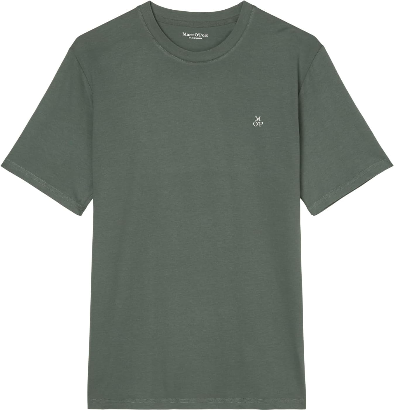 Detalle de Marc O’Polo Denim Herren T‑Shirt aus Bio-Baumwolle mit Rundhalsausschnitt