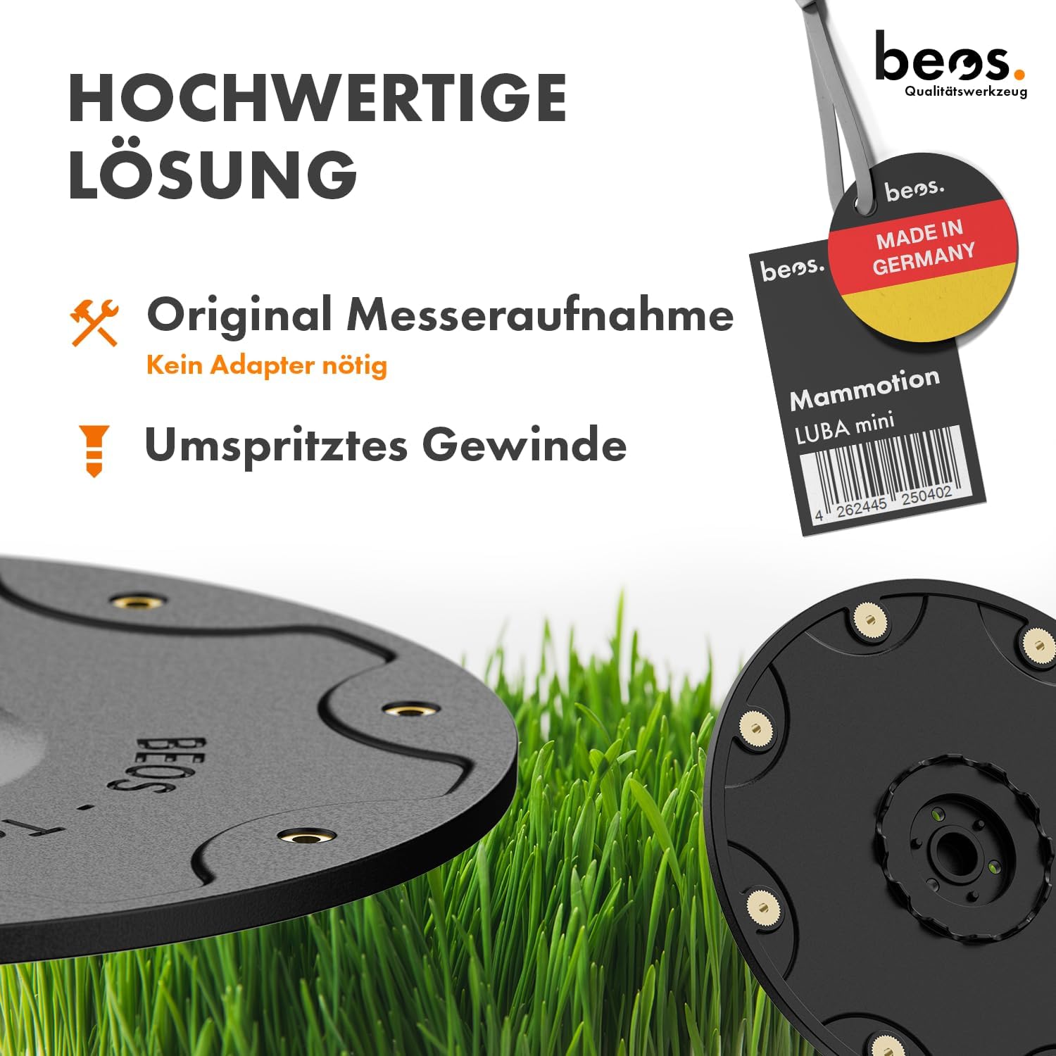Thumbnail 3 de BEOS Premium Mähroboter Tuning Messerscheiben – 8× Klingen, Ø 172 mm, kompatibel mit Mammotion LUBA mini