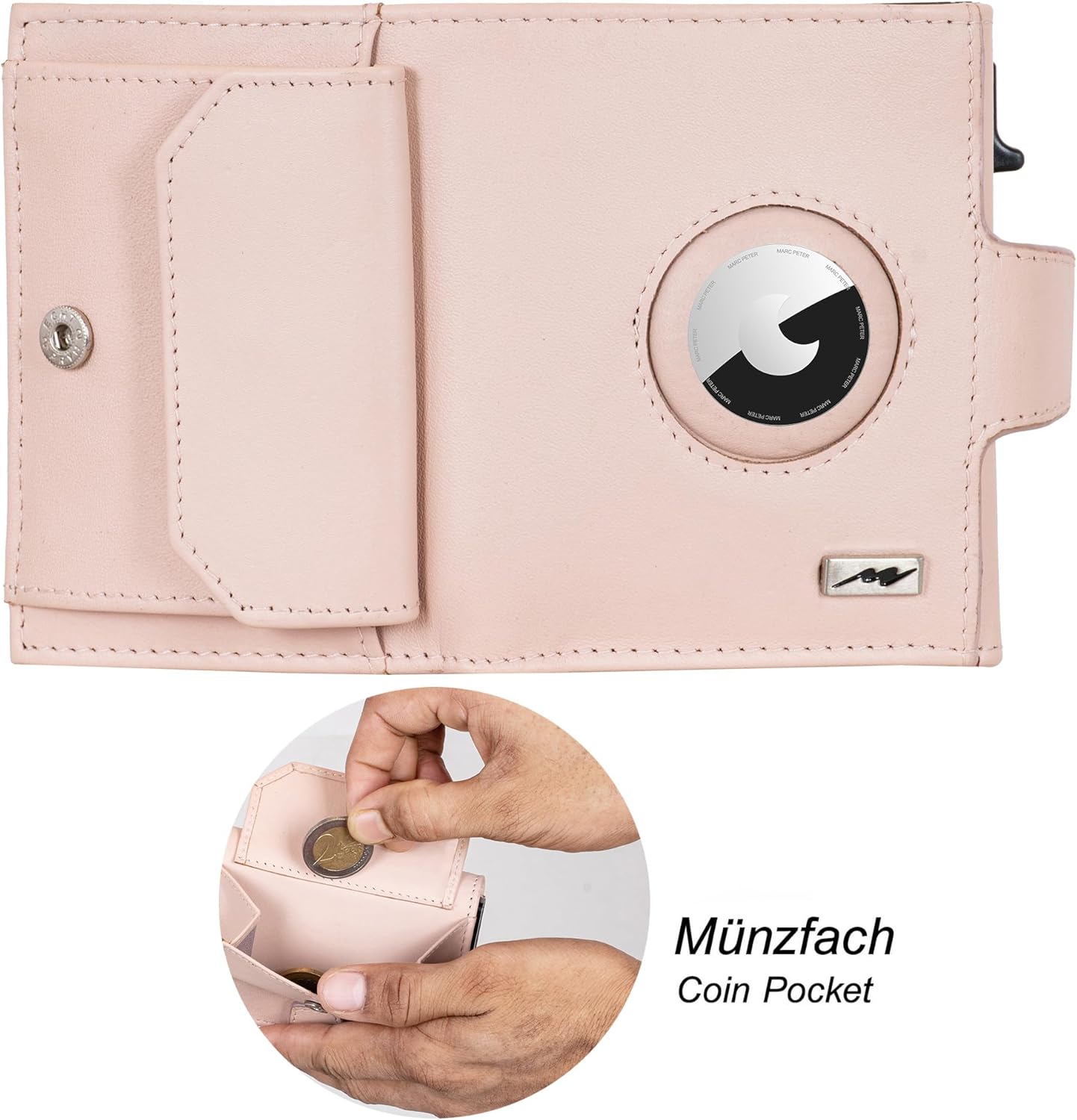Thumbnail 5 de Marc Peter Chicago Leder Push Air Slim Wallet – Airtag Geldbörse mit Münzfach & RFID-Schutz