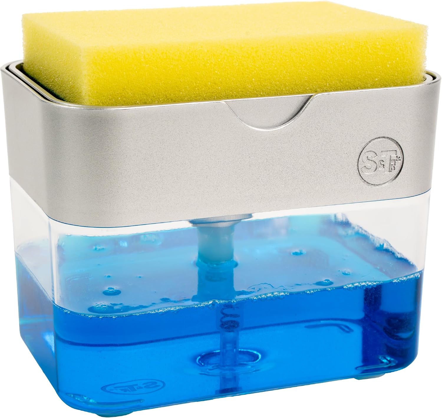 Thumbnail 6 de S&T INC. Dish Soap Dispenser and Sponge Holder — Matte White, 13 oz