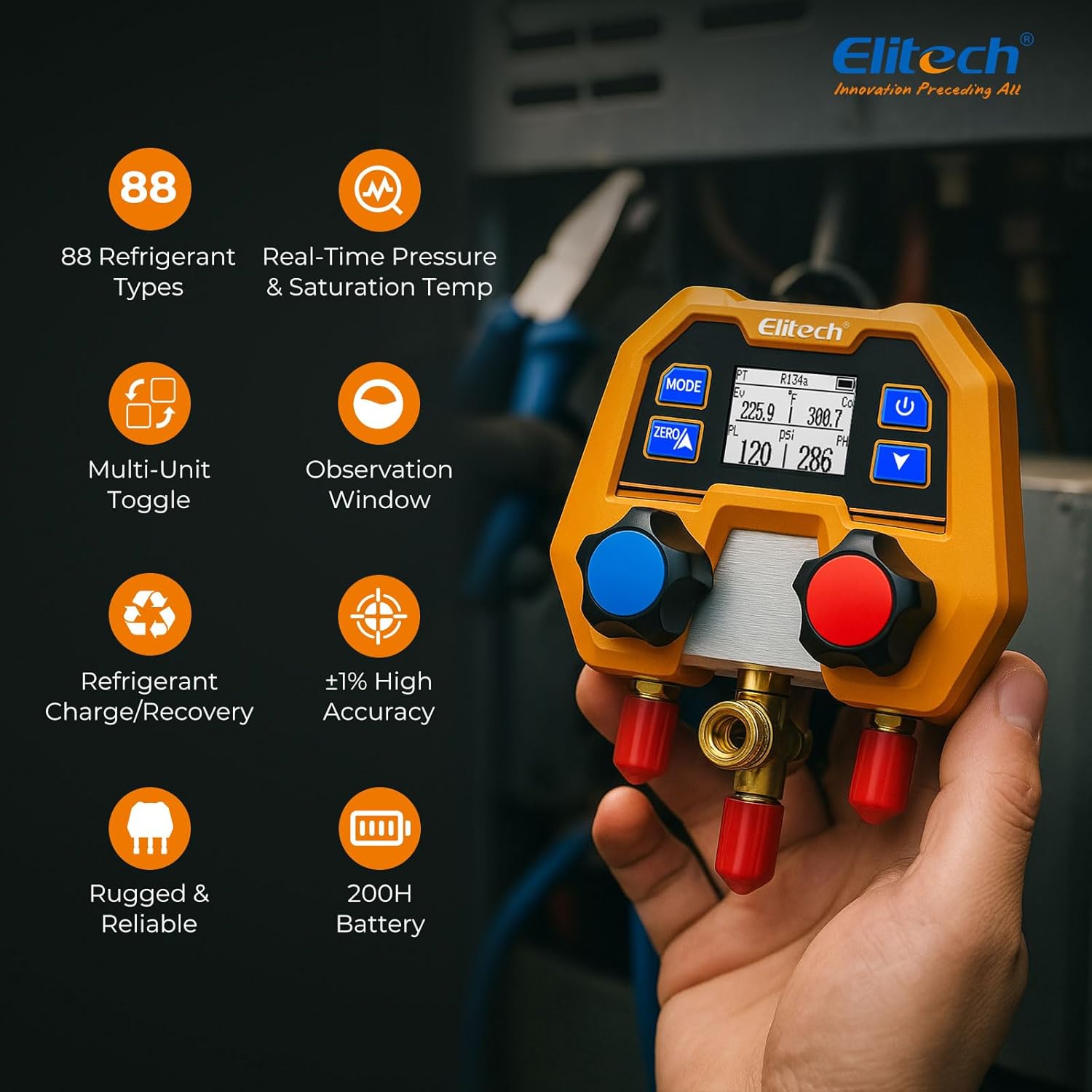 Thumbnail 1 de Elitech DMG-2SE Digital Manifold Gauge Set