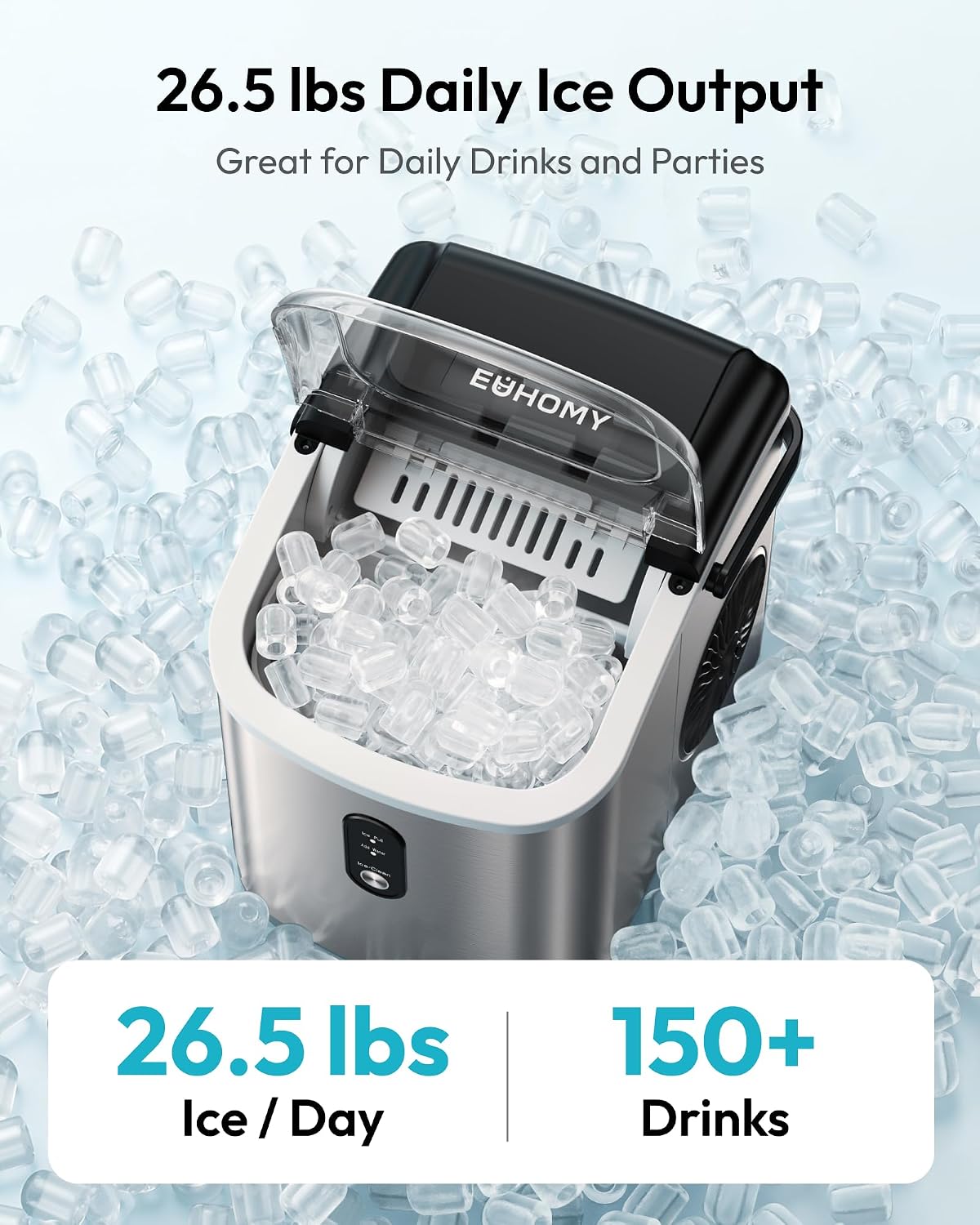 Detalle de EUHOMY Countertop Ice Maker with 1.2L Water Tank