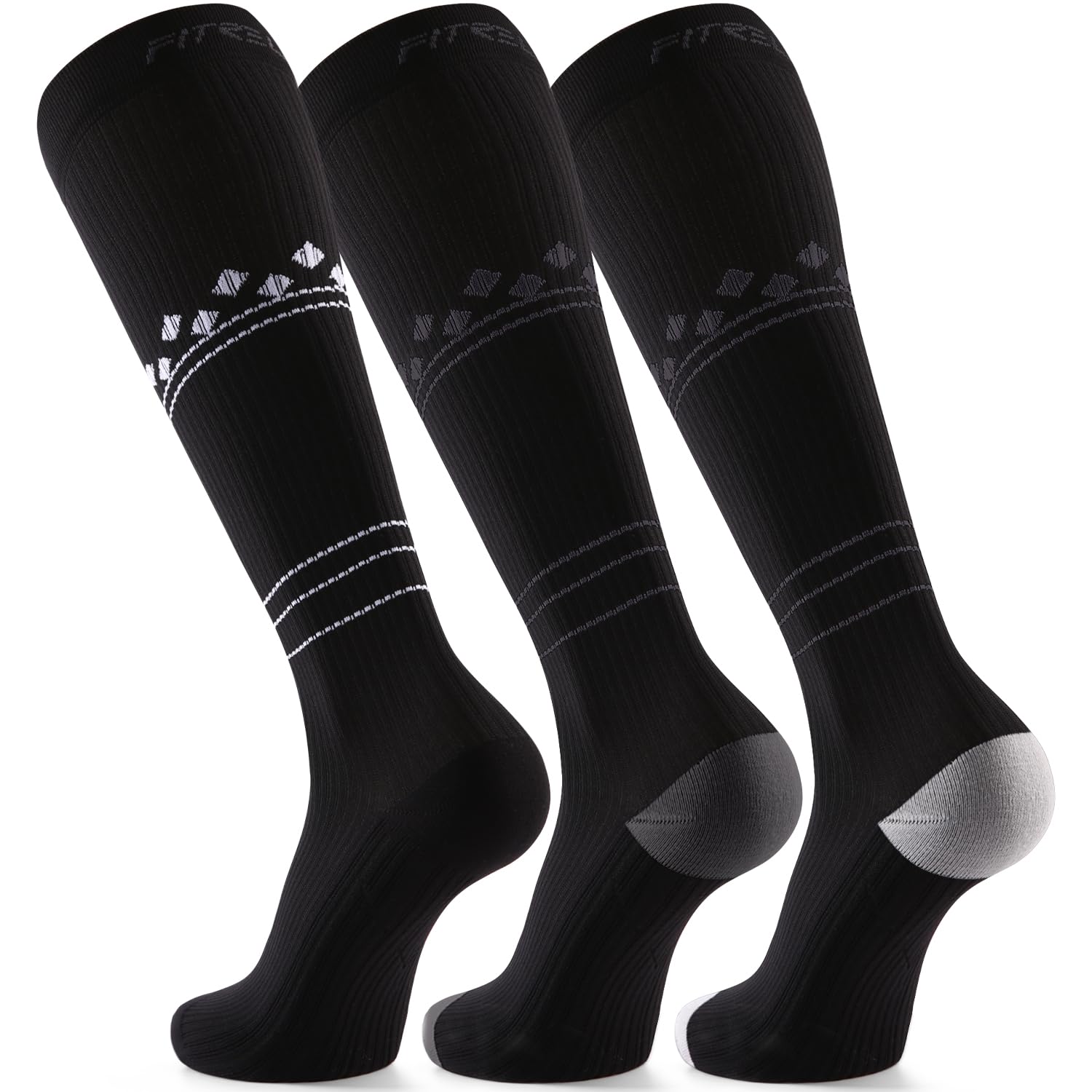 Detalle de FITRELL Eu-fiwydcu023-l/XL Knee-High Compression Socks, 20–30 mmHg, 3 Pairs
