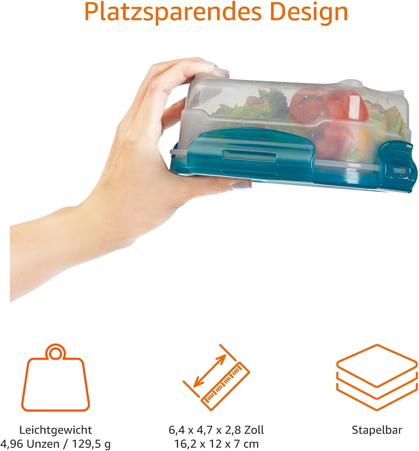 Detalle de Amazon Basics Gefrierbehälter-Set, 3 × 0,6 l – luftdicht, auslaufsicher, BPA-frei, mikrowellen- und spülmaschinenfest