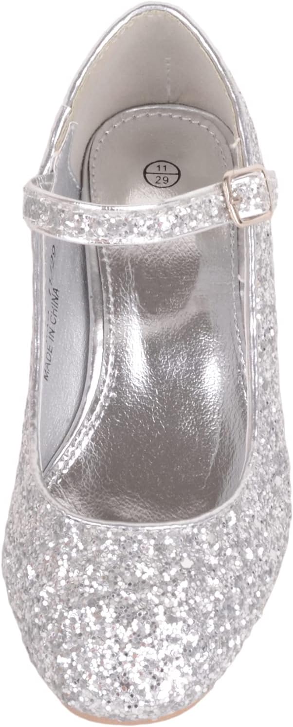 Detalle de ABSOLUTE FOOTWEAR Kids Girls Heeled Sparkly Glitter Party Shoes