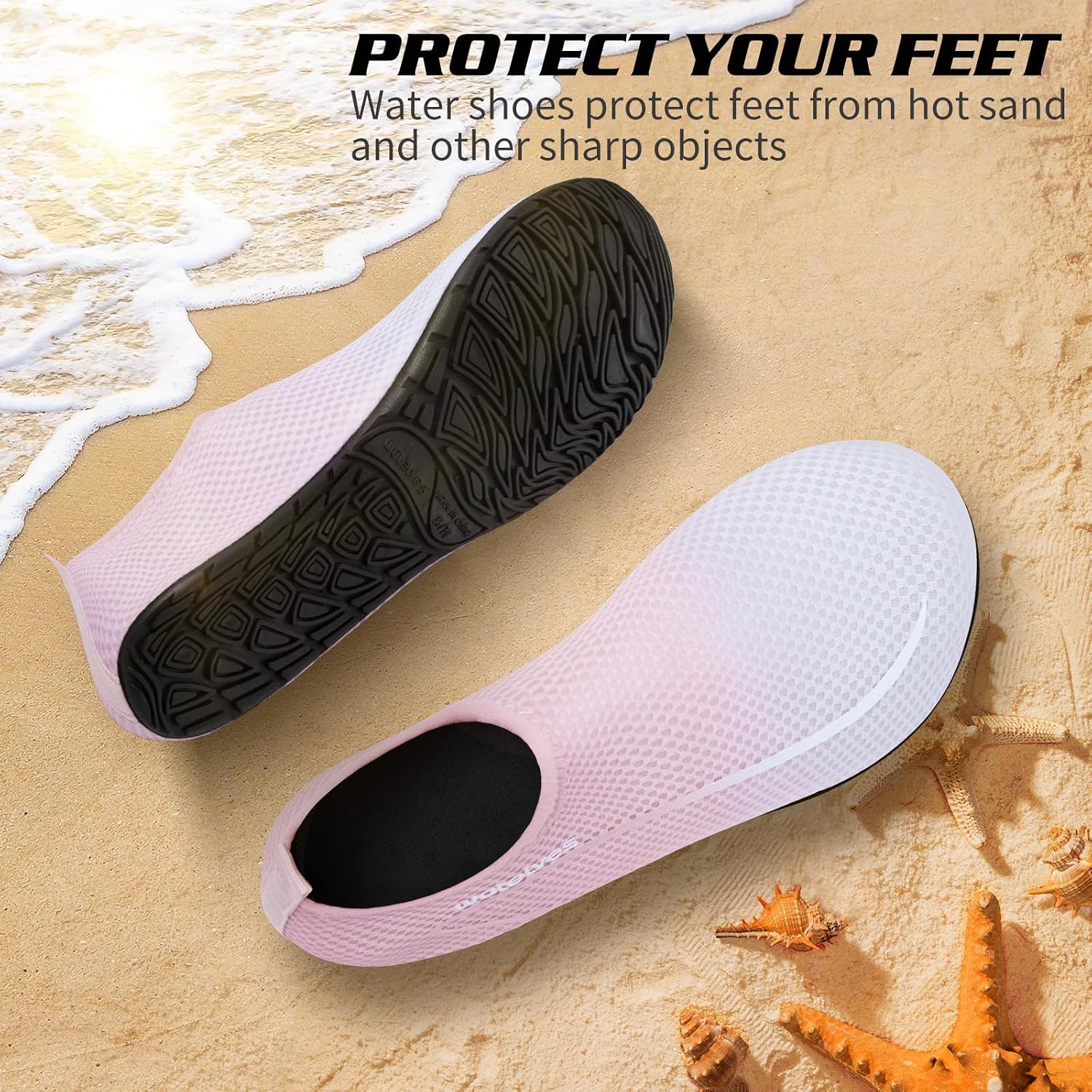 Detalle de Swim Water Shoes Aqua Socks Barefoot water shoes for sea, beach and pool