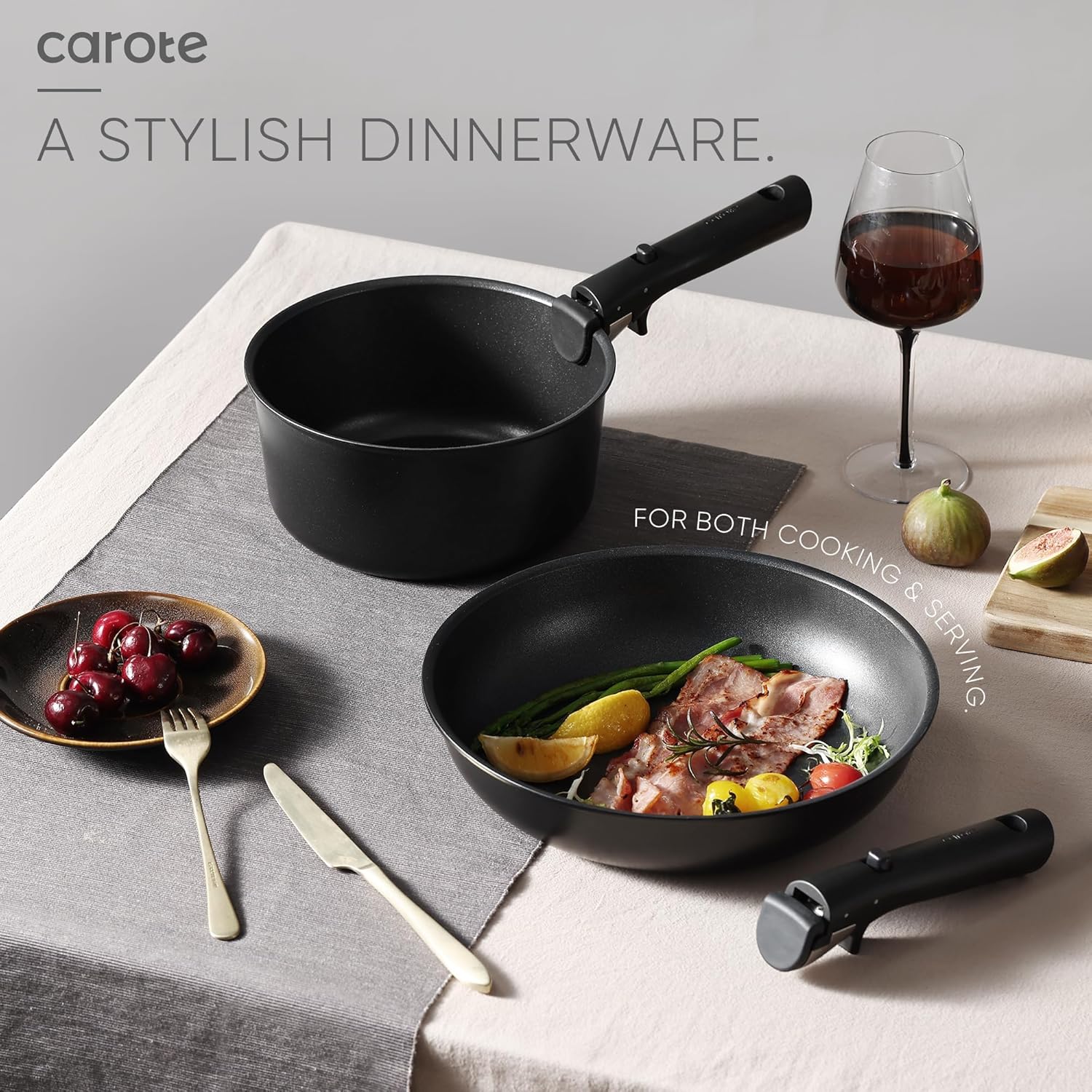 Thumbnail 4 de CAROTE 17-Piece Nonstick Pots and Pans Set with Detachable Handles