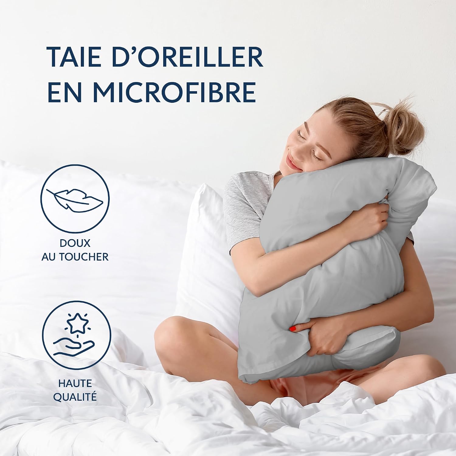 Thumbnail 2 de Dreamzie Taie Oreiller 50x70 Lot 2 Microfibre