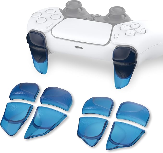 PlayVital Gatillos Extensor para PS5 🎮 Transparente Azul