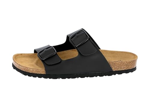 Detalle de Lico Herren Bioline Man Pantoletten Schwarz 45 EU – zuverlässige Sommerschuh-Option mit dämpfender EVA-Laufsohle