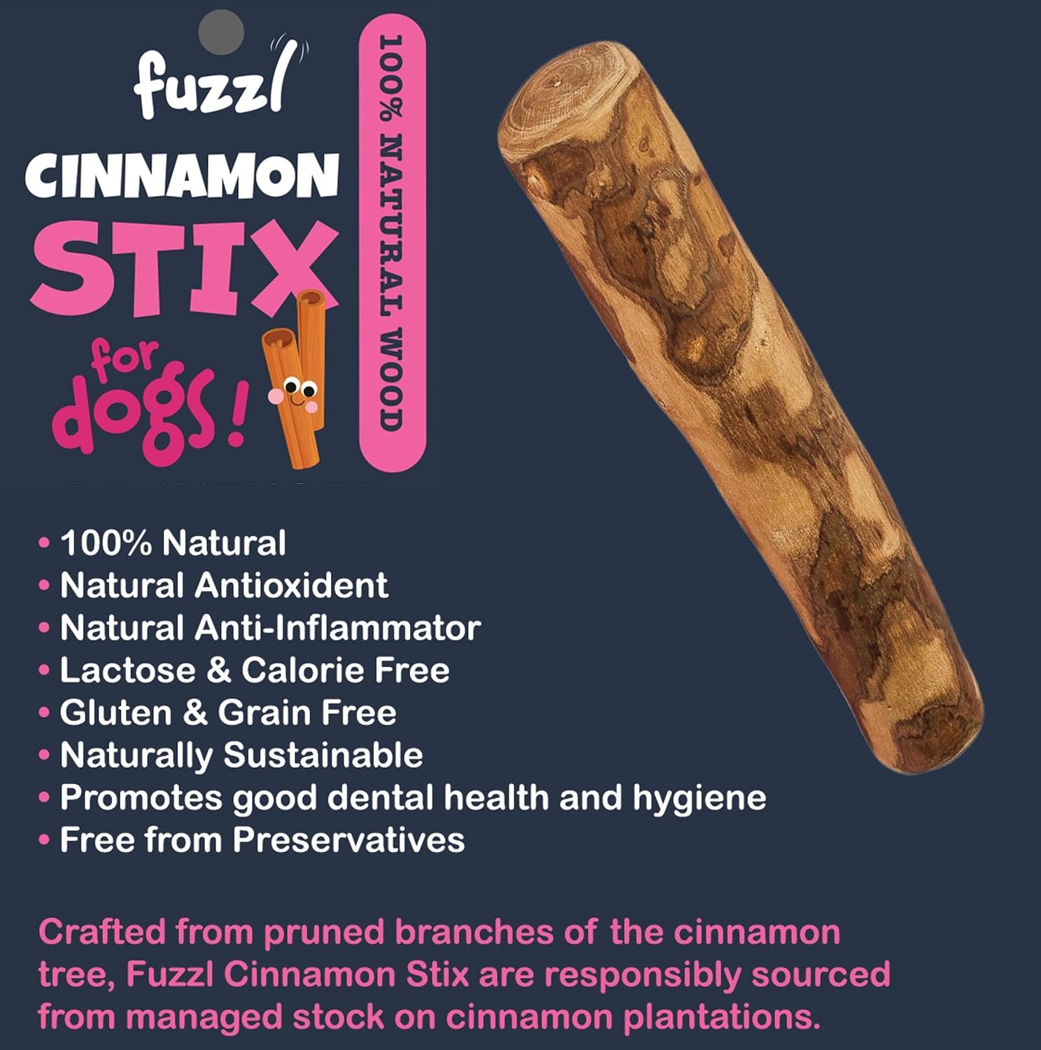 Thumbnail 1 de Fuzzl Cinnamon Wood Dog Stix Medium Pack