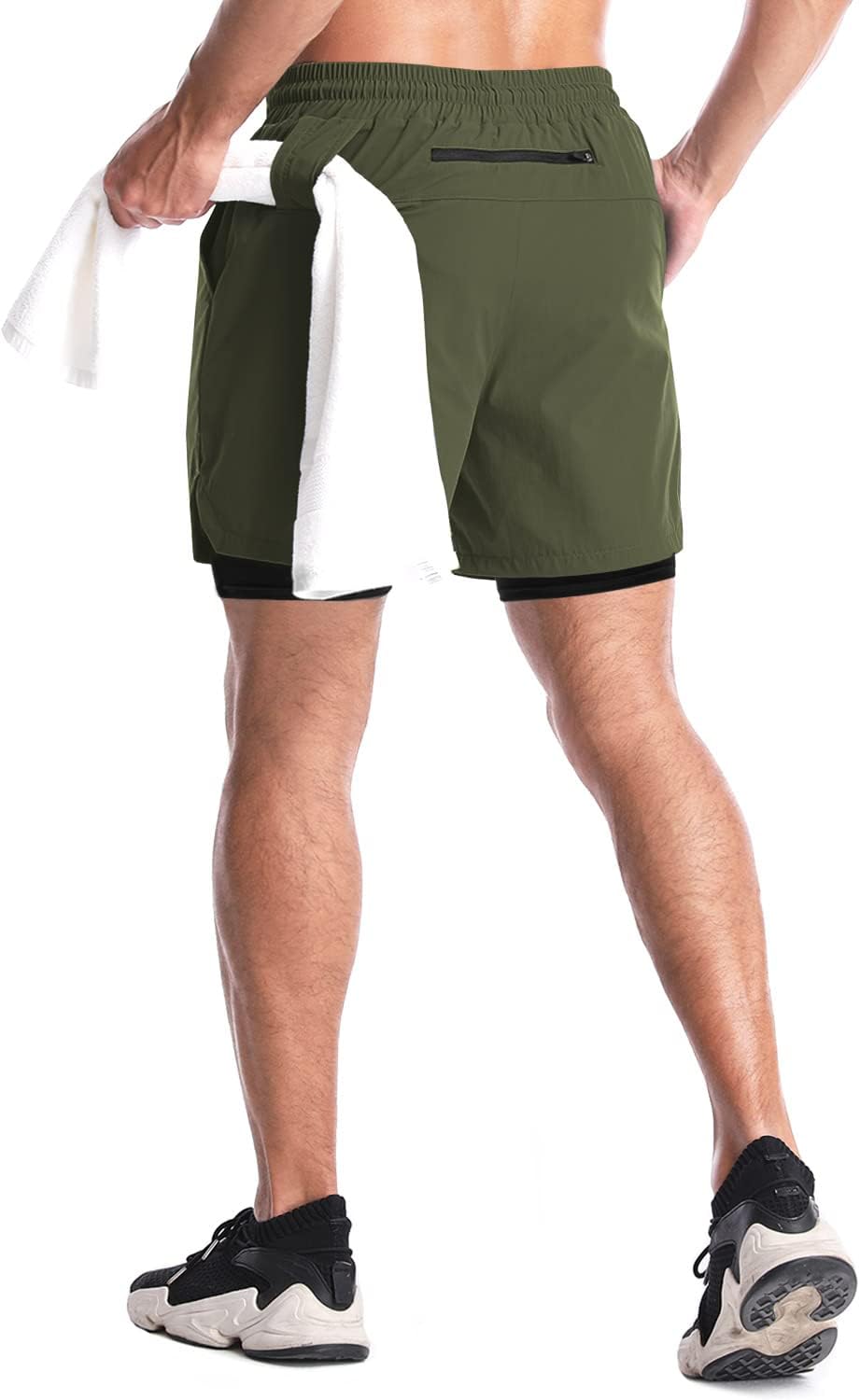 Detalle 2 de Aolesy Men's 2 in 1 Running Shorts 5" – Lightweight Quick-Dry Training Short with Pockets