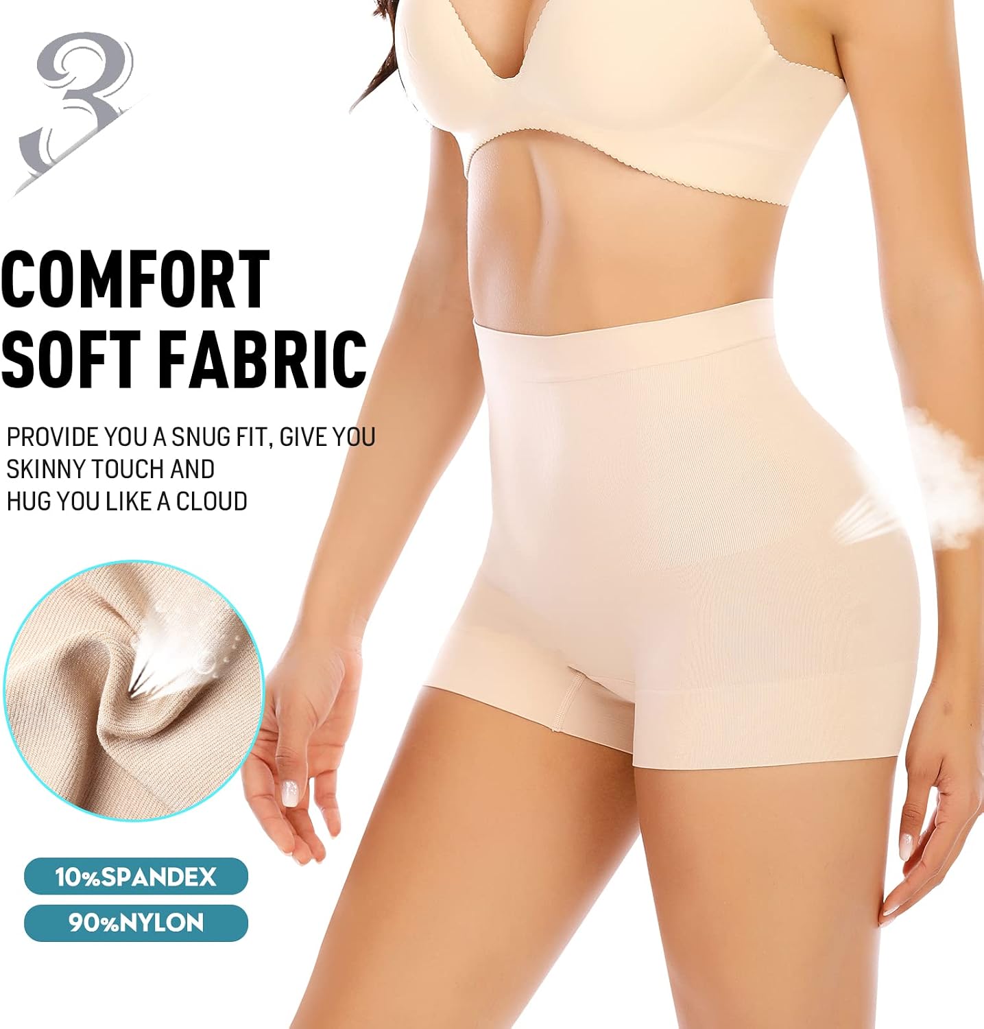 Detalle de Werena Seamless Shaping Boyshorts: Light Tummy Control Under Dress