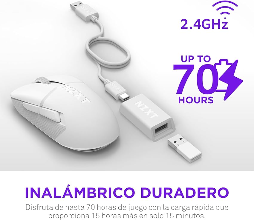 Thumbnail 4 de NZXT Lift Elite Ratón Gaming Inalámbrico 26K DPI Blanco