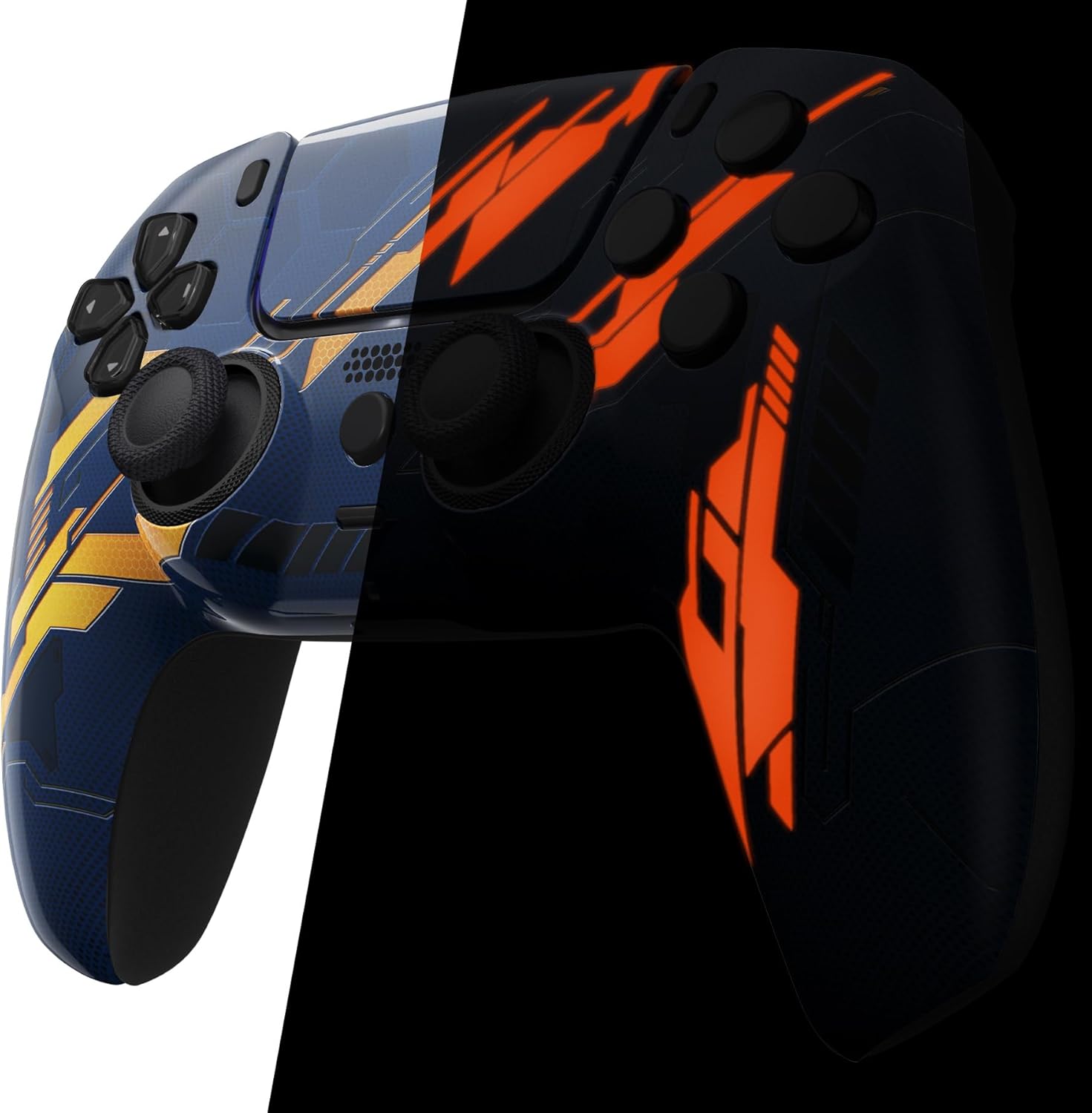 Thumbnail 6 de eXtremeRate LUNA Redesigned Front Shell with Glow-in-the-Dark Touchpad for PS5 Controller (BDM-010/020/030/040/050) – Orange
