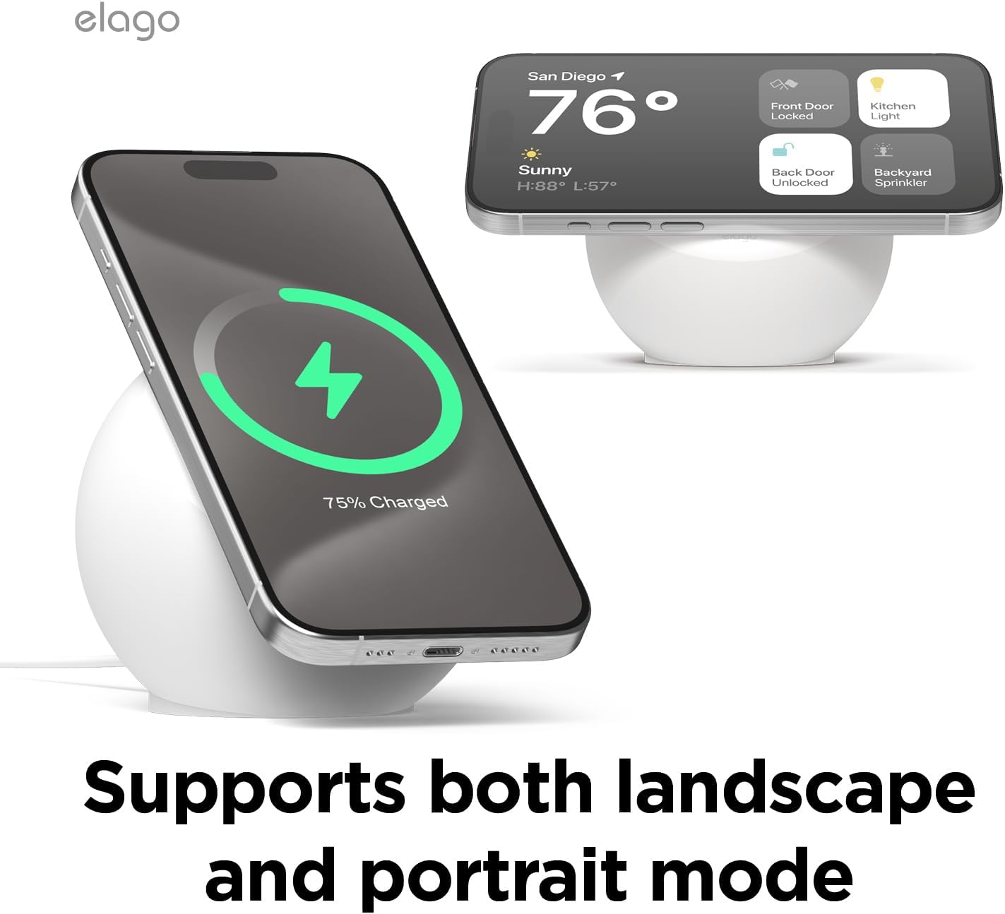 Thumbnail 4 de elago MS2 Supporto di Ricarica Wireless MagSafe per iPhone 17/16/15/14/13/12 (silicone premium, bianco) – Stand da tavolo