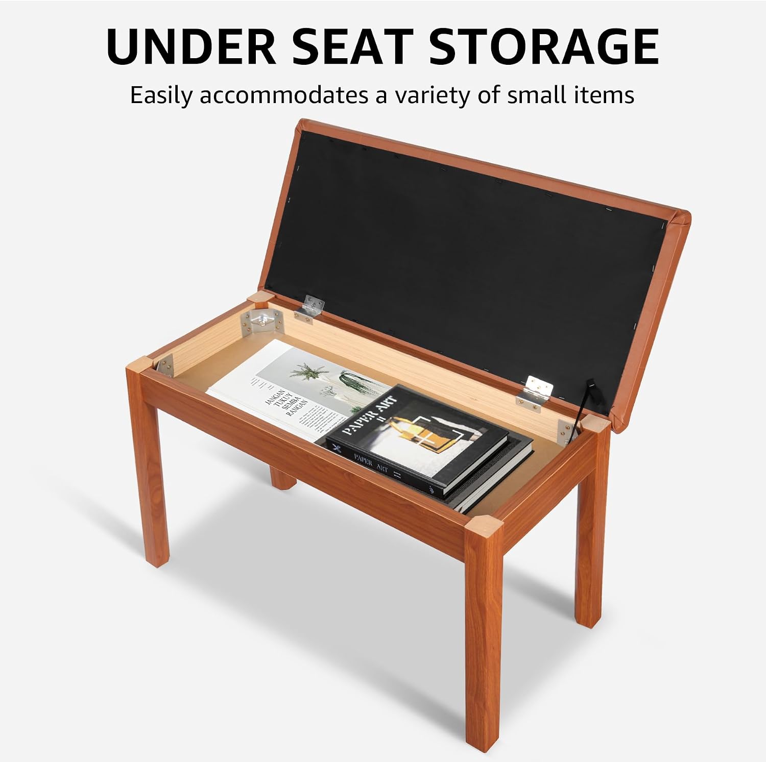 Thumbnail 4 de UISCOM U-BC001BR Duet Piano Bench with Padded Seat and Storage