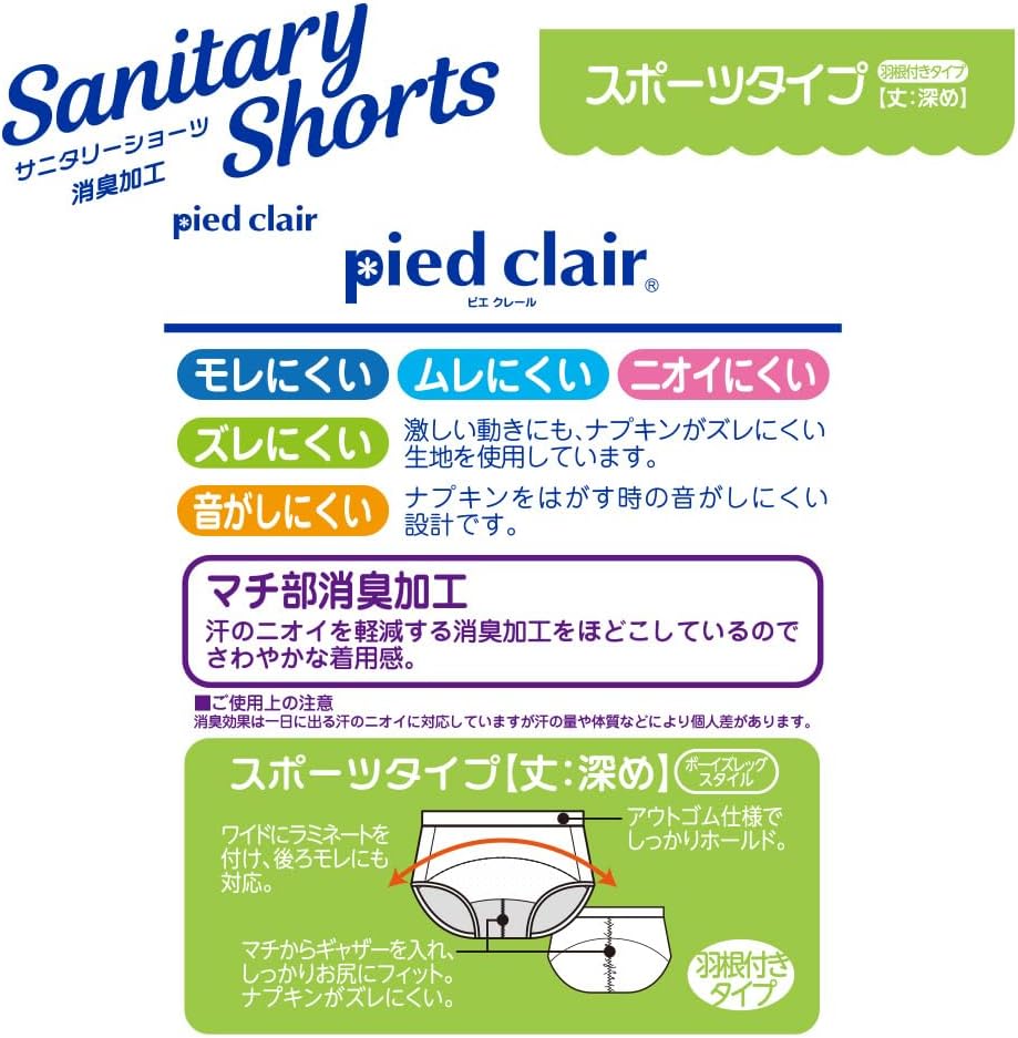 Detalle de グンゼ ピエクレール PCP12ガールズ サニタリーショーツ スポーツタイプ