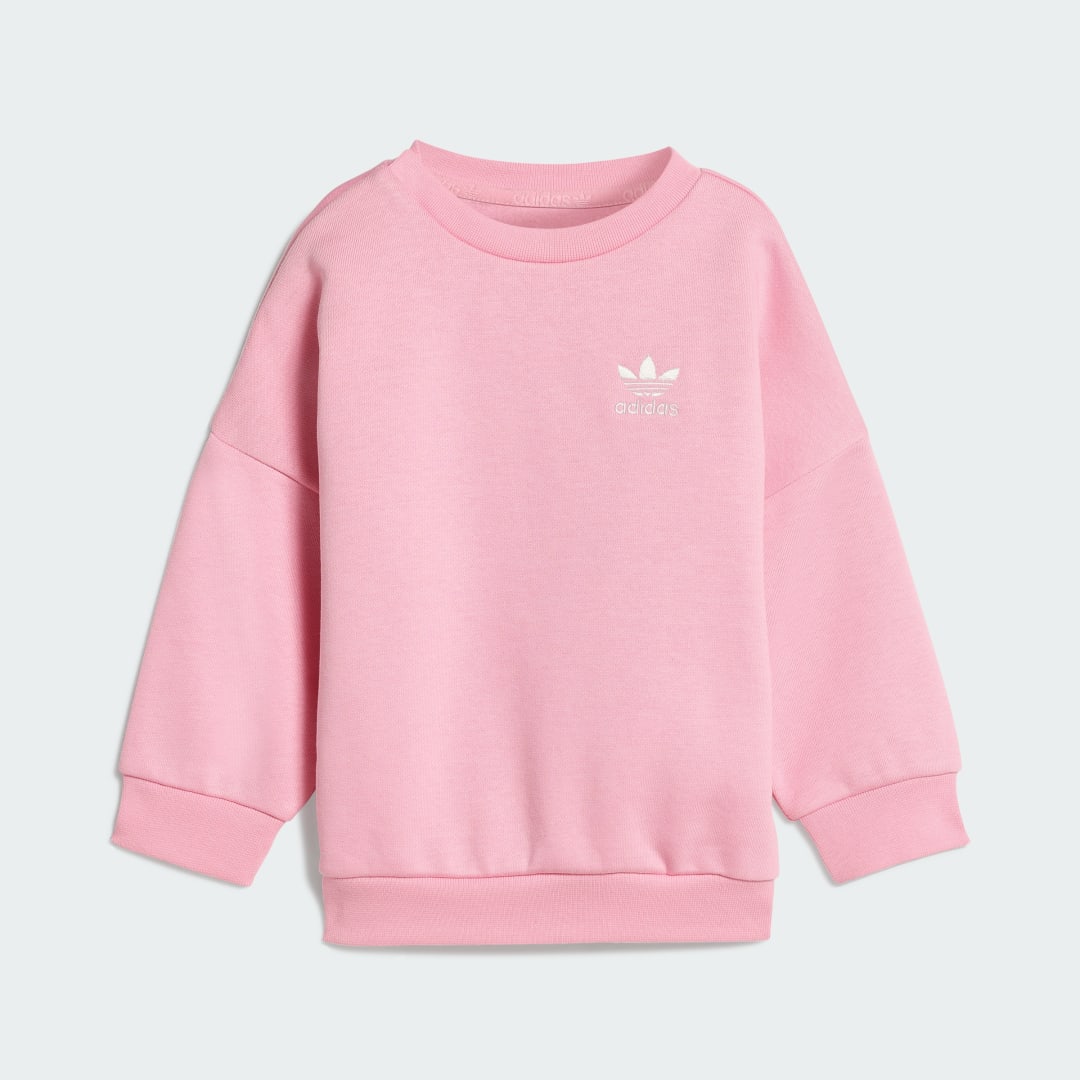 Detalle 2 de Conjunto de mallas y sudadera holgada de cuello redondo de Adidas – Rosa